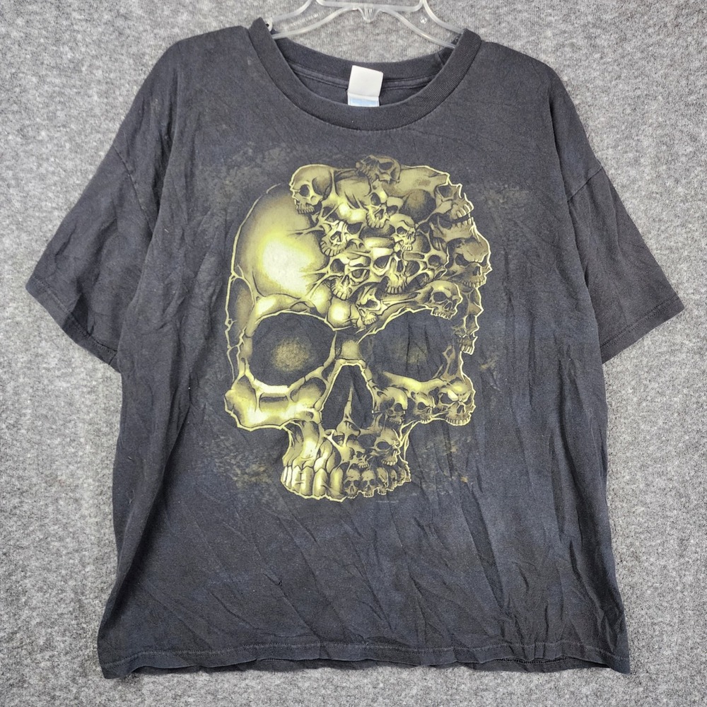 Tennessee River Graphic T-Shirt Mens XL Y2K Grunge Skull Print Short Sleeve